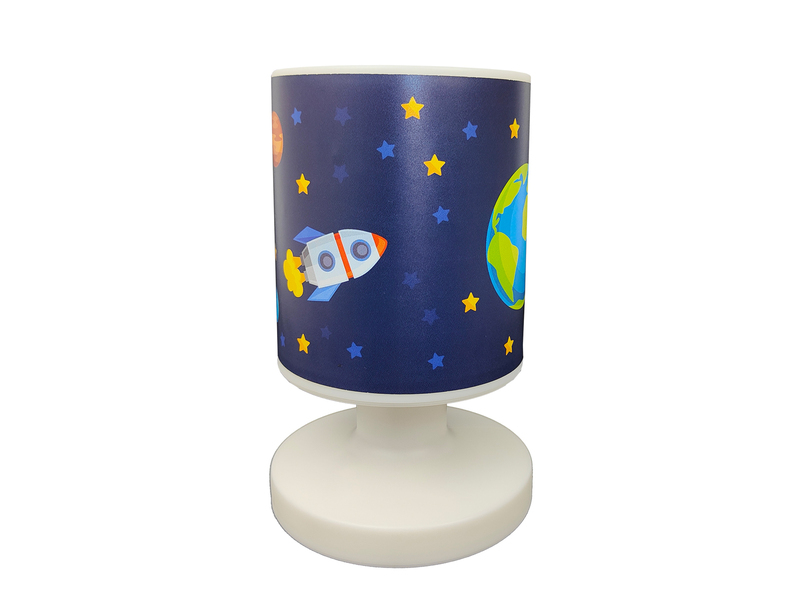 LED Akku Tischleuchte mit Weltall Motiven per USB aufladbar, Höhe 20cm