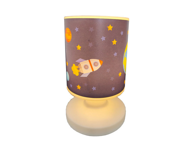 LED Akku Tischleuchte mit Weltall Motiven per USB aufladbar, Höhe 20cm