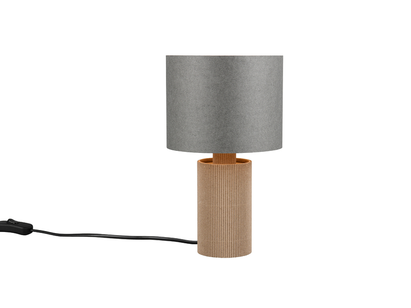 Tischleuchte CANIO aus recycelter Pappe und Bambus, Höhe 28cm