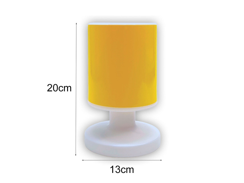 LED Akku Tischleuchte mit Schirm Sonnengelb, per USB aufladbar, Höhe 20cm