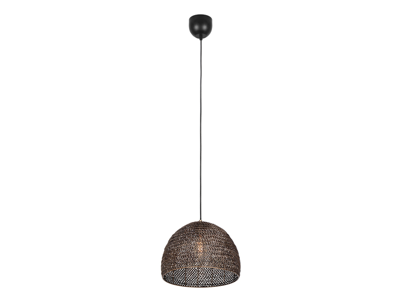 Vintage LED Pendelleuchte aus Metallgeflecht in Altmessing, Ø36cm