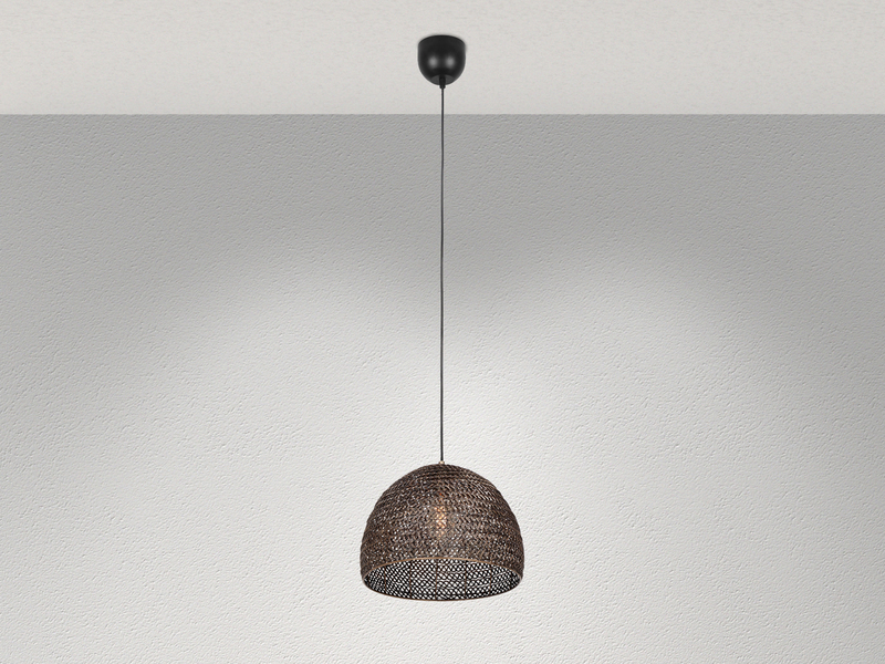 Vintage LED Pendelleuchte aus Metallgeflecht in Altmessing, Ø36cm