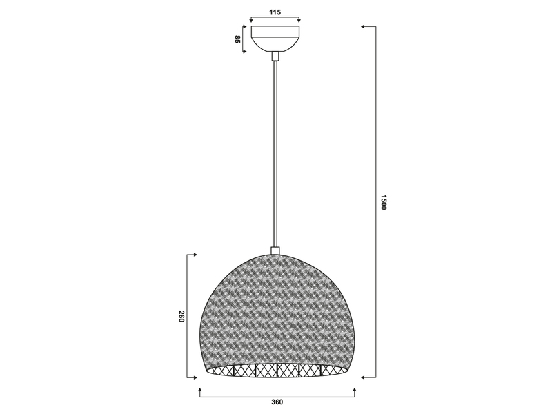 Vintage LED Pendelleuchte aus Metallgeflecht in Altmessing, Ø36cm
