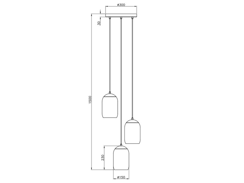 Pendelleuchte CORK, Lampenschirme bunt aus recyceltem Glas, Ø 30cm
