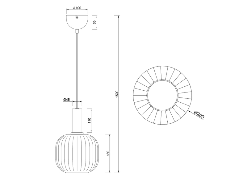 Kleine Retro Pendelleuchte DIVA 1-flammig mit Glasschirm in Weiß, Ø20cm