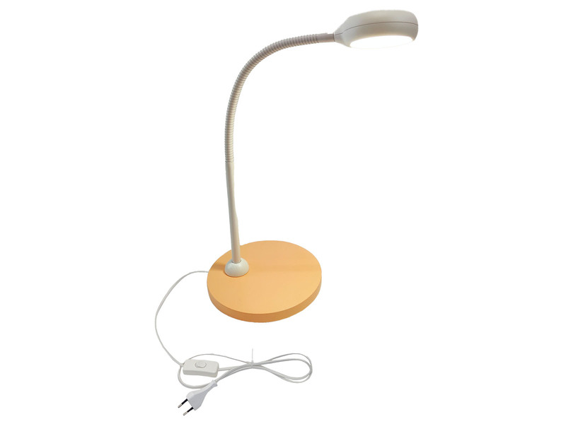 Kinder Schreibtischleuchte Pfirsichfarben/Grau mit Flexarm, Höhe 43cm