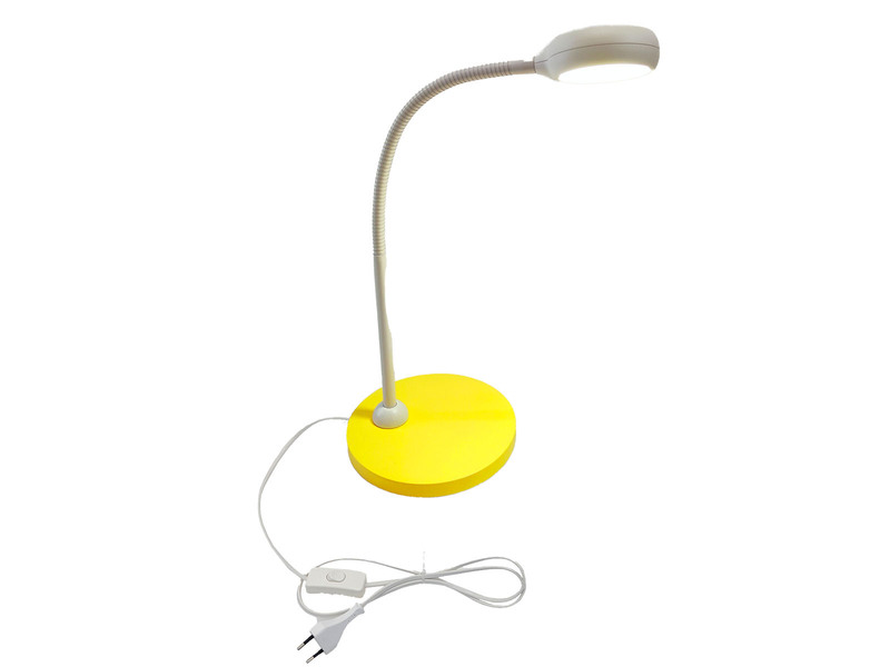 Kinder Schreibtischleuchte Sonnengelb-Grau Flexarm & LED-Leuchtmittel Höhe 43cm