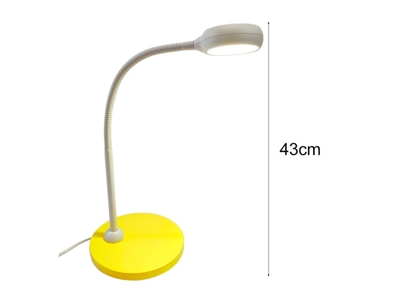 Kinder Schreibtischleuchte Sonnengelb-Grau Flexarm & LED-Leuchtmittel Höhe 43cm