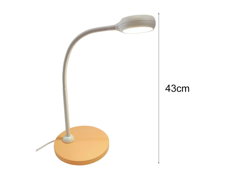 Kinder Schreibtischleuchte Pfirsichfarben/Grau Flexarm & LED-Leuchtmittel, 43cm