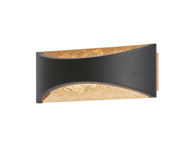 LED Updown Wandleuchte RIO Schwarz Gold, Breite 22,5cm