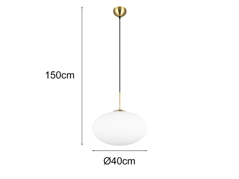 Retro LED Pendelleuchte Messing mit Glaskugel Lampenschirm Ø 40cm