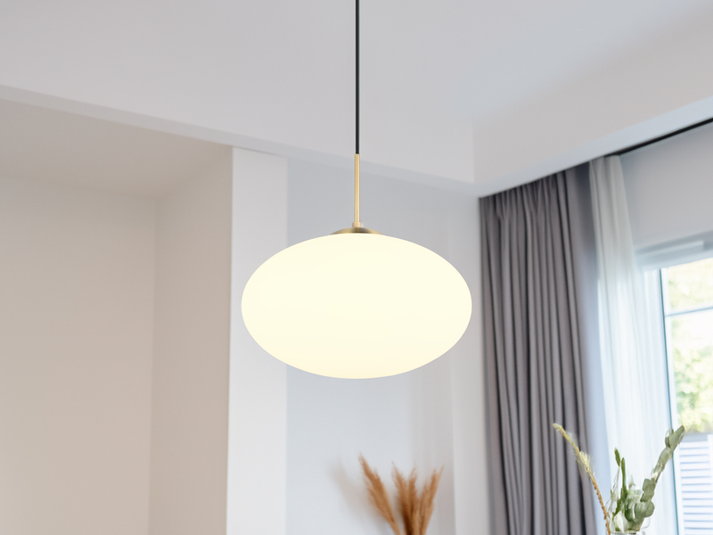 Retro LED Pendelleuchte Messing mit Glaskugel Lampenschirm Ø 40cm