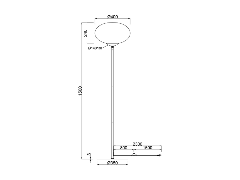 Retro LED Stehleuchte Messing mit Glaskugel Lampenschirm, Höhe 150cm