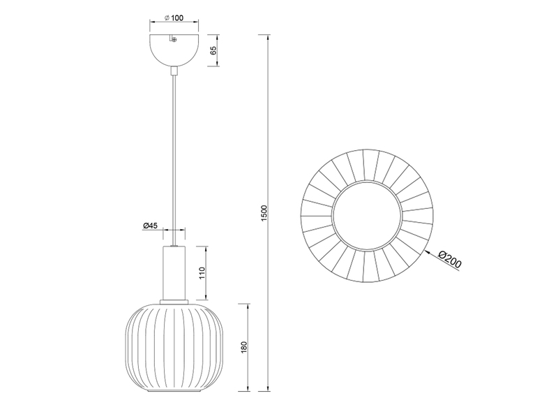 Kleine Pendelleuchte 1-flammig Glasschirm Chrom bedampft mit E27 LED, Ø 20cm