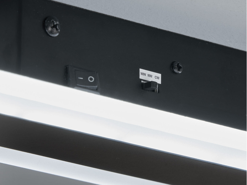 Flache LED Wandleuchte MUUR Schwarz mit Schalter, Breite 30,5cm
