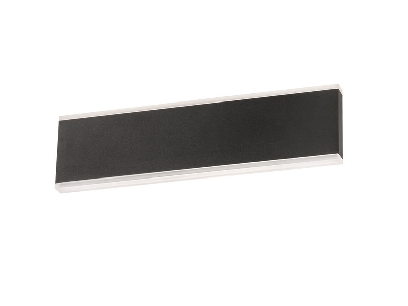 Flache LED Wandleuchte MUUR Schwarz mit Schalter, Breite 30,5cm