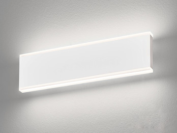 Flache LED Wandleuchte MUUR Weiß mit Schalter, Breite 30,5cm