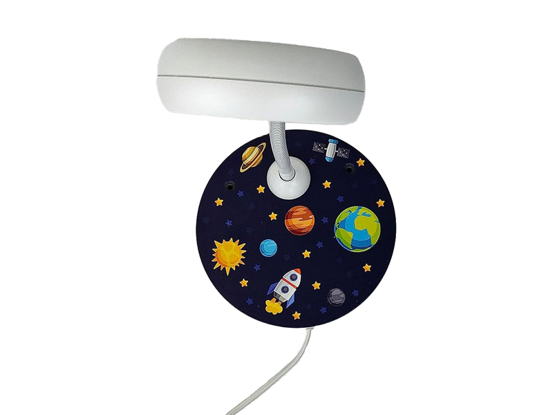 LED Wandleuchte für Kinderzimmer mit Weltall Motiv, Flexarm Höhe 20cm