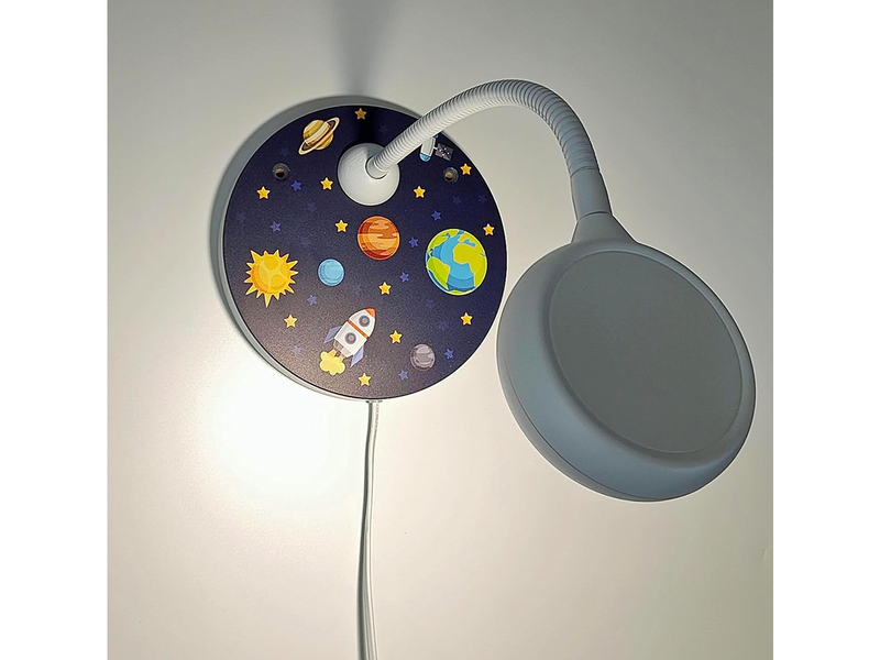 LED Wandleuchte für Kinderzimmer mit Weltall Motiv, Flexarm Höhe 20cm