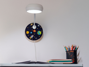 LED Wandleuchte für Kinderzimmer mit Weltall Motiv, Flexarm Höhe 20cm