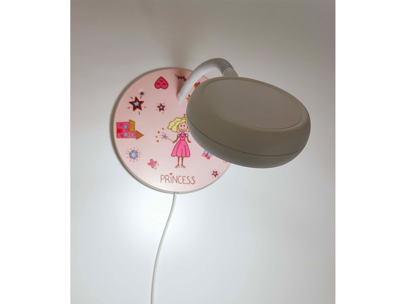 Wandleuchte für Kinderzimmer mit Prinzessin-Motiv und Flexarm, Höhe 20cm