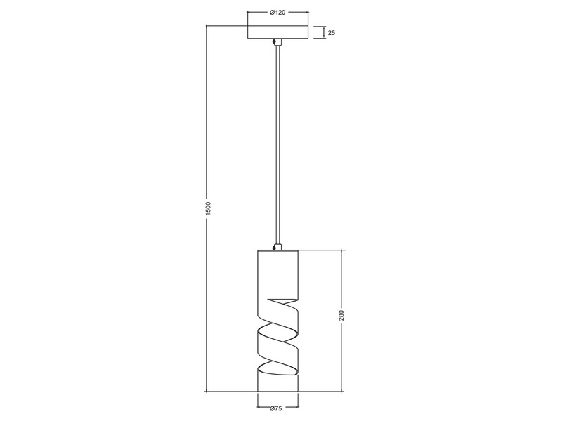 Moderne kleine Pendelleuchte STREAM 1-flammig aus Metall in Weiß, Ø12cm