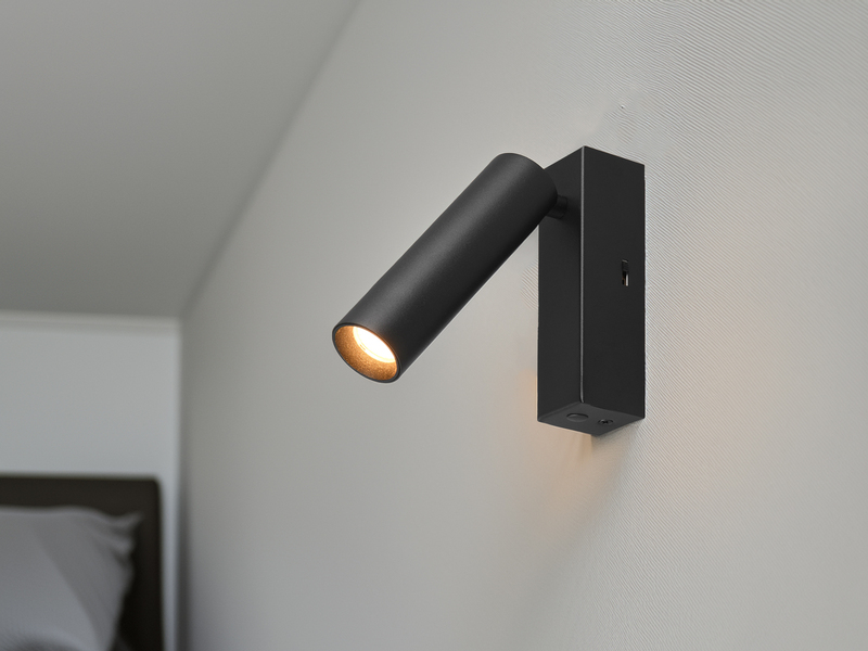 LED Wandstrahler AMBALA Schwarz, dimmbar & Lichtfarbe wählbar, Breite 4cm