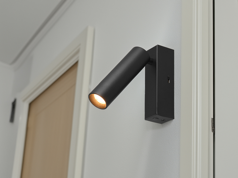 LED Wandstrahler AMBALA Schwarz, dimmbar & Lichtfarbe wählbar, Breite 4cm