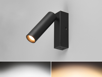LED Wandstrahler AMBALA Schwarz, dimmbar & Lichtfarbe wählbar, Breite 4cm