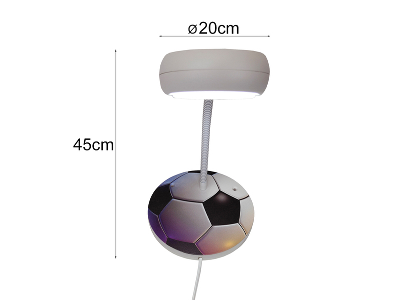 Wandlampe für Kinderzimmer mit Fußball-Motiv, Flexarm, Höhe 20cm