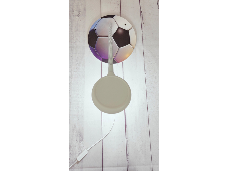 Wandlampe für Kinderzimmer mit Fußball-Motiv, Flexarm, Höhe 20cm