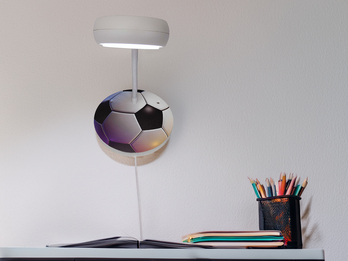 Wandlampe für Kinderzimmer mit Fußball-Motiv, Flexarm, Höhe 20cm