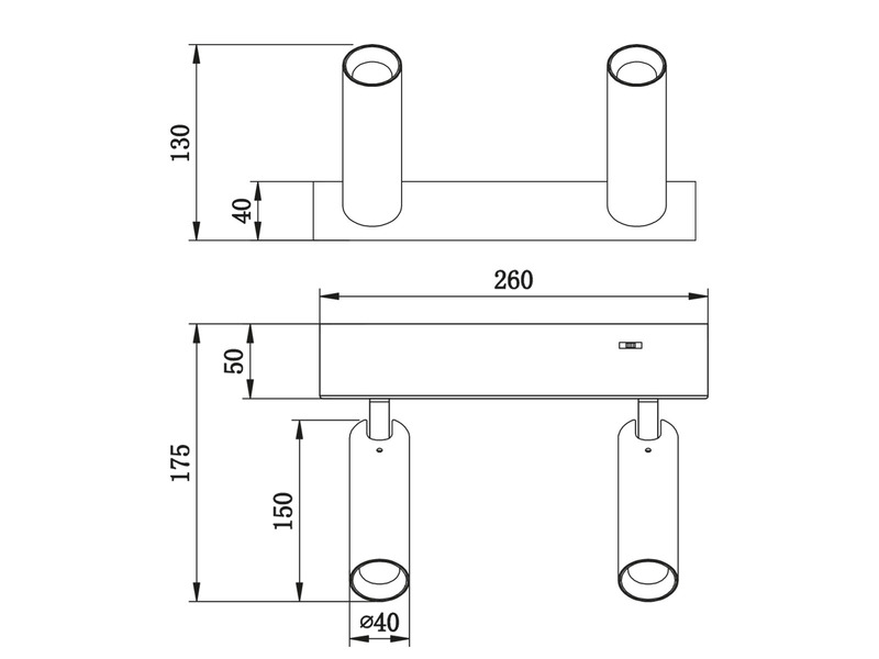 Moderner LED Deckenstrahler AMBALA dimmbar 2-flammig Weiß, Breite 26cm