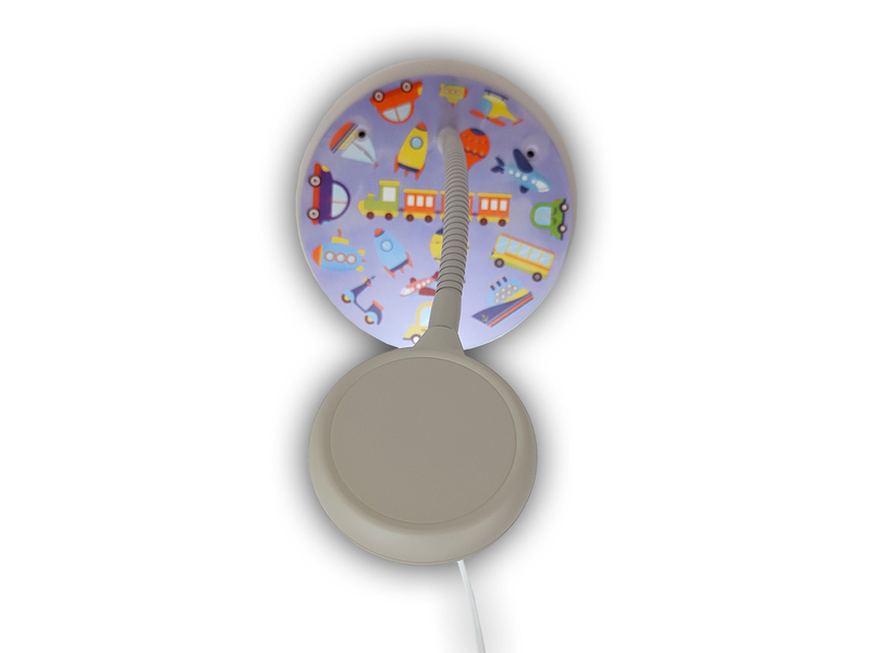 Wandlampe für Kinderzimmer mit Fahrzeug-Motiven, Flexarm, Höhe 20cm