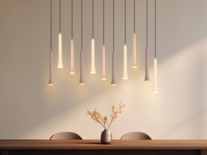 Moderne LED Pendelleuchte FIATO dimmbar 11-flammig mehrfarbig, Breite 115cm
