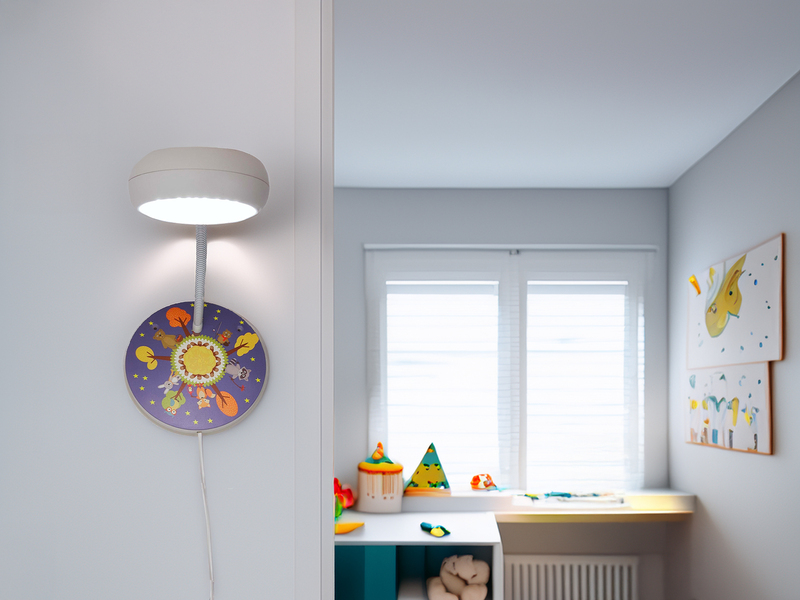 LED Wandleuchte für Kinderzimmer mit Wald-Motiven, Flexarm, Höhe 20cm