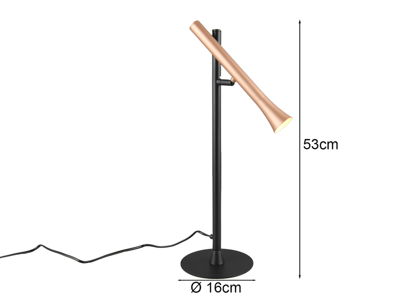 Große LED Tischleuchte FIATO dimmbar & schwenkbar Höhe 53cm