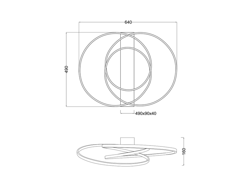 Moderne dimmbare LED Deckenleuchte DARVIN in Weiß, Breite 64cm