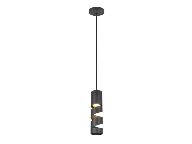 Moderne kleine LED Pendelleuchte 1-flammig aus Metall in Schwarz, Ø12cm