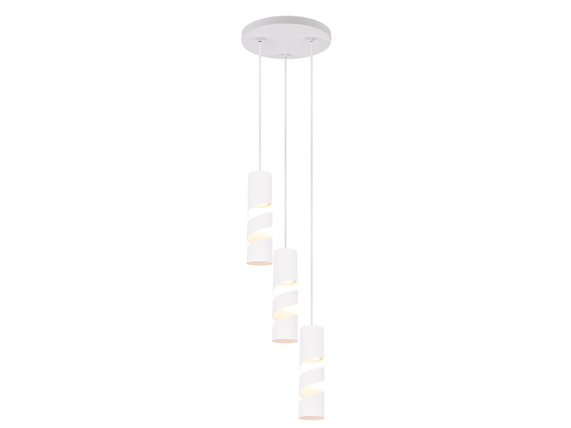 Moderne LED Cluster Pendelleuchte 3-flammig aus Metall in Weiß, Ø28cm