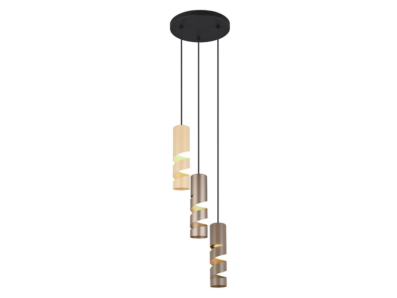 Moderne LED Cluster Pendelleuchte 3-flammig aus Metall in Coffee Tönen, Ø28cm