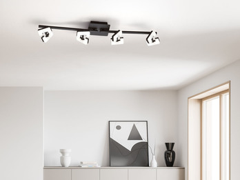 LED Deckenstrahler RAY Schwarz 4-flammig, Breite 78cm