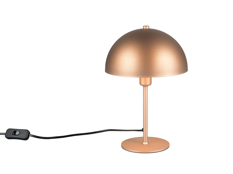 Tischleuchte NOLA Pilzlampe aus Metall in Coffee, Höhe 30cm