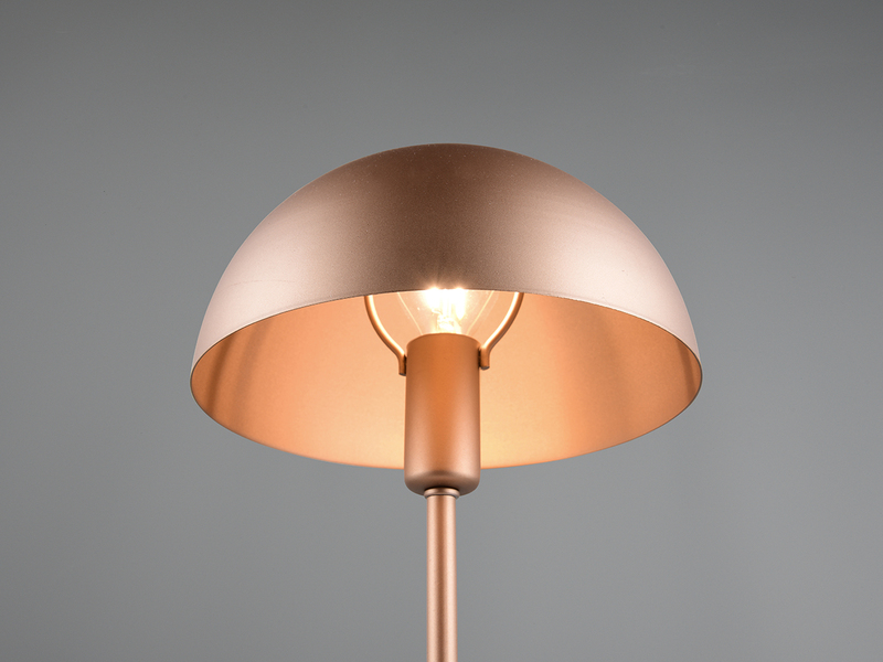 Tischleuchte NOLA Pilzlampe aus Metall in Coffee, Höhe 30cm