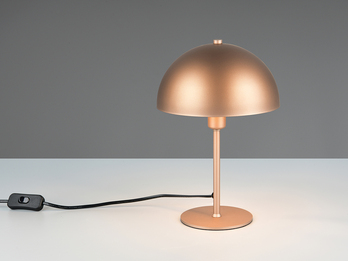 Tischleuchte NOLA Pilzlampe aus Metall in Coffee, Höhe 30cm