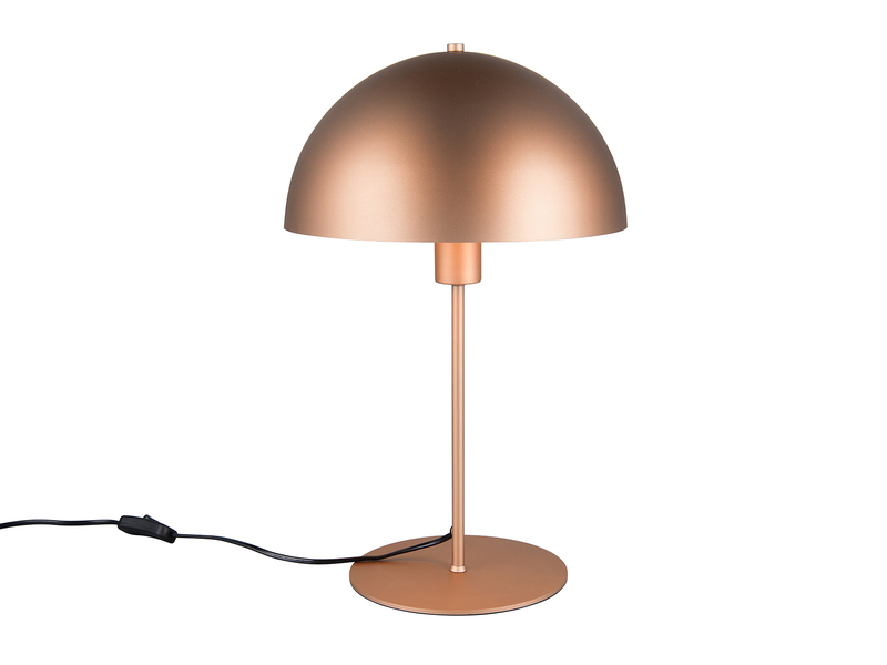 Große Tischleuchte NOLA Pilzlampe aus Metall in Coffee, Höhe 45cm