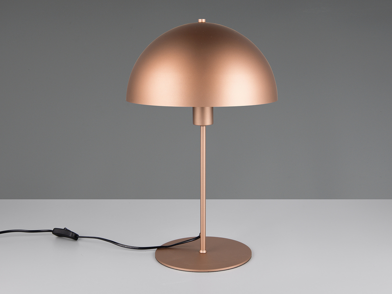 Große Tischleuchte NOLA Pilzlampe aus Metall in Coffee, Höhe 45cm