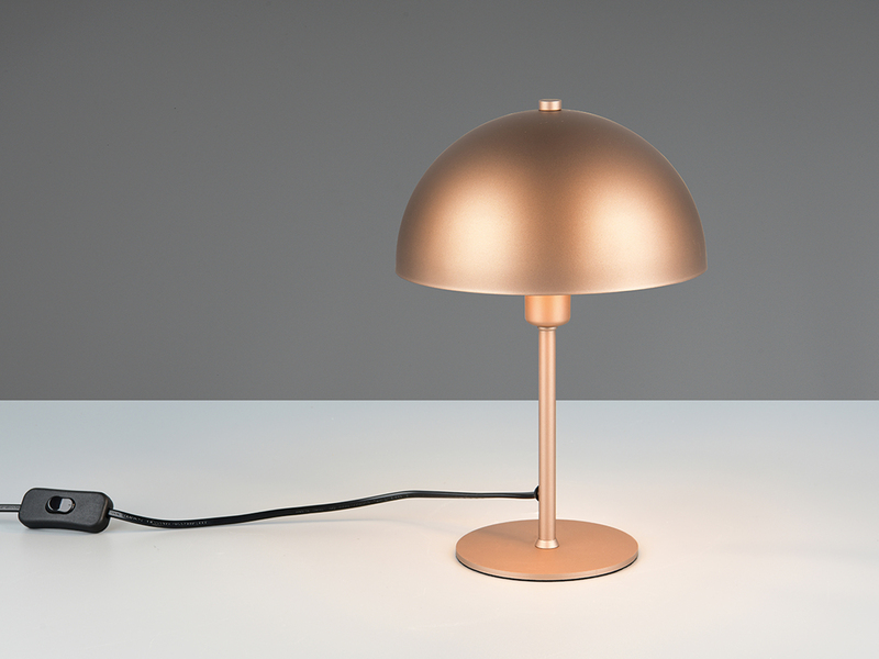 Tischleuchte Pilzlampe aus Metall in Coffee mit E14 LED, Höhe 30cm