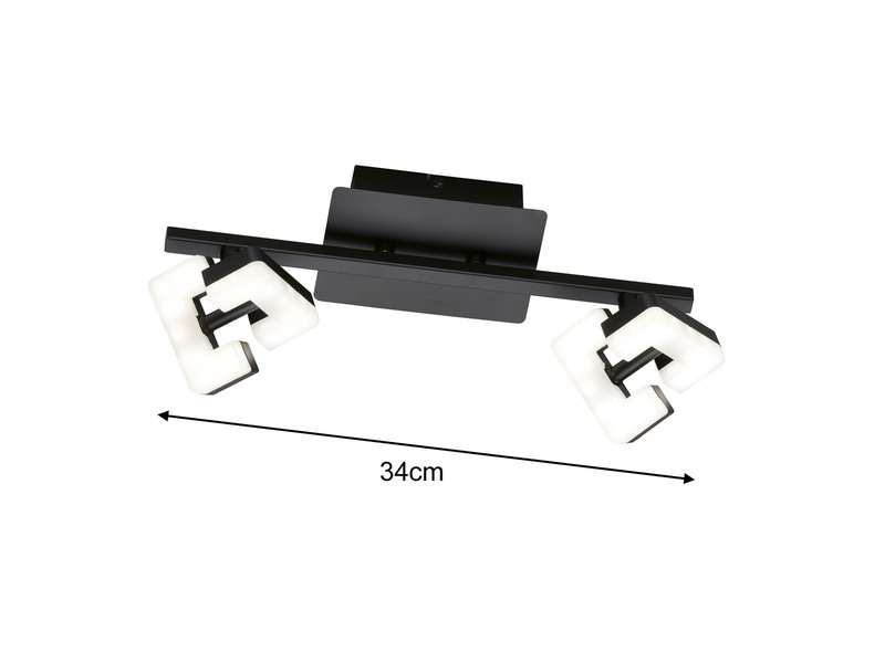LED Deckenstrahler RAY Schwarz 2-flammig, Breite 34cm