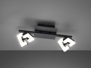LED Deckenstrahler RAY Schwarz 2-flammig, Breite 34cm
